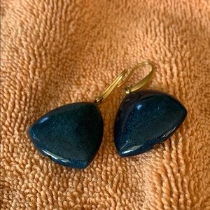 Dark blue stone earrings